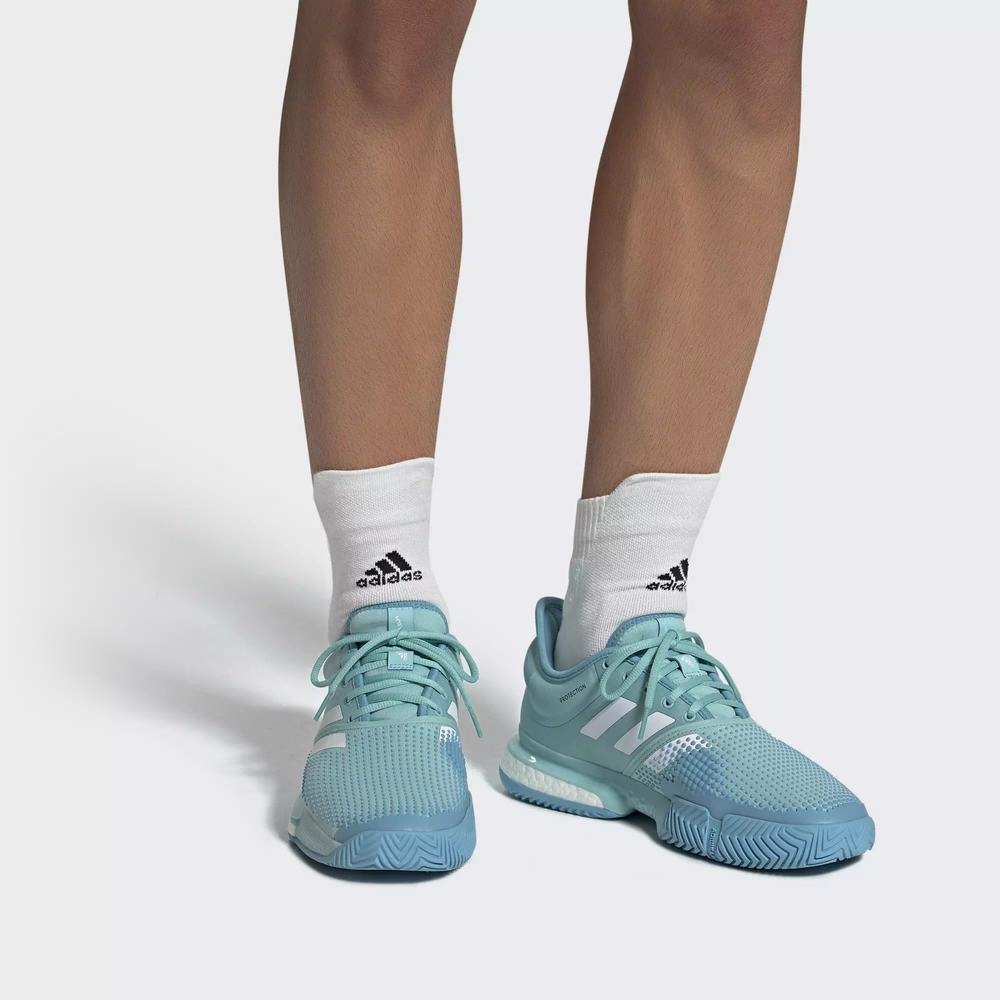 Adidas SoleCourt Boost Parley Zapatillas De Tenis Azules Para Hombre (MX-56358)